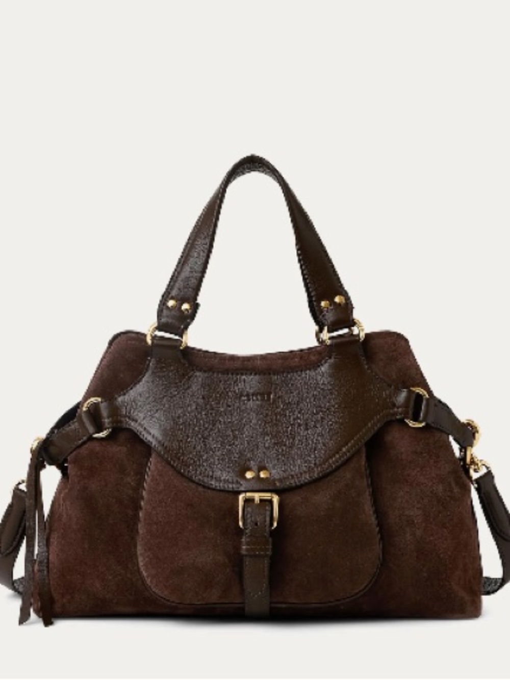 NWT Aimee Kestenberg Brown Suede & Leather Dash Satchel Bag